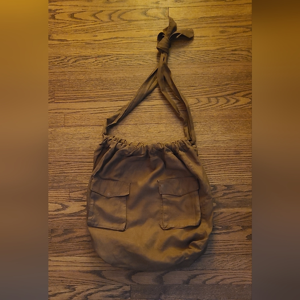 Zara | Brown Fabric Bucket Bag